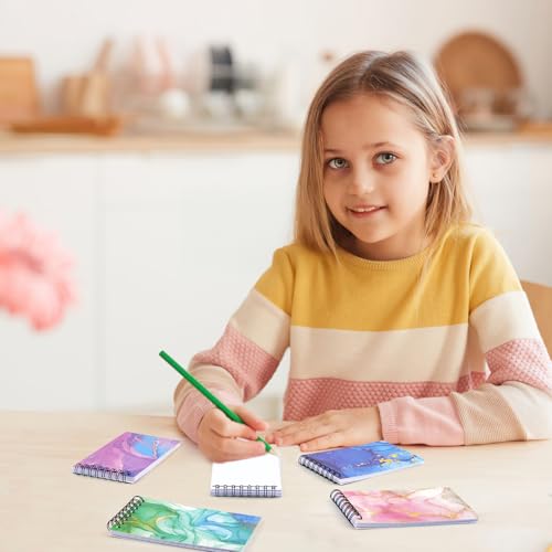 Svalor 8 Pack Small Pocket Notebook, Lined Mini Notebook, 3 x 5 Inch Small Notebooks Pocket Size, Spiral Mini Notepads, Pocket Notepad, for School Office Supplies (Colorful Marble) - Image 6