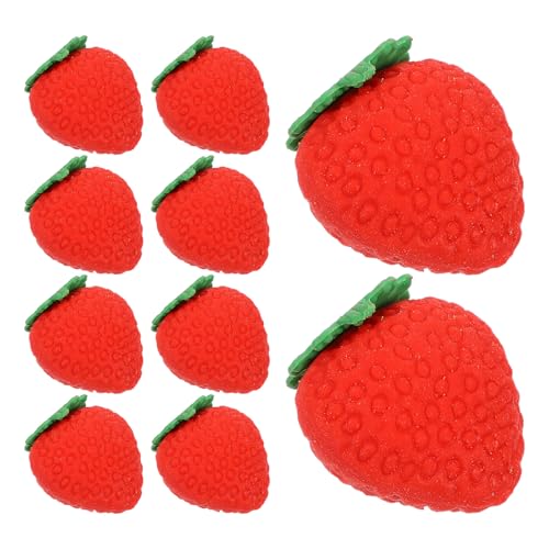 Gomme fraise rouge en lot de 100 pour une trousse scolaire créative