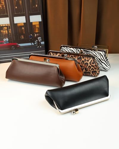 Image of Rejolly Women Vintage Kiss Lock Top Handle Handbag Evening Purse Crossbody Shoulder Bag with Chain Strap