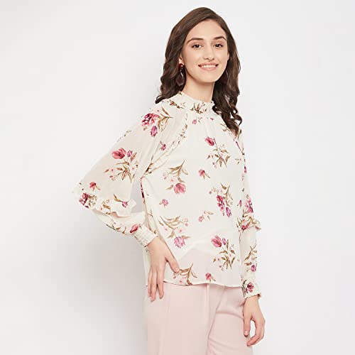 Image of Madame Women Off White Textile Top