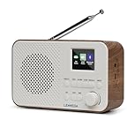 LEMEGA DAB Go Portable DAB+/FM Radio – Digital Compact Radio with Bluetooth Streaming,Personal Small DAB Radio, OLED Display, Dual Alarm Clock,Headphone Jack,Batteries or Mains Powered,Walnut