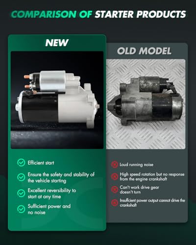 Image of SCITOO Starter Motor SFD0024 6646 for FORD Excursion 2000-2005 5.4L 6.8L F-Series Pickups 1999-2010 4.6L for Mustang 2005-2010 4.6L F-150 /F-550 6.8L 1.4kW /12 Volt CW 12-Tooth Pinion