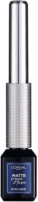 L'Oréal Paris Matte Signature Eyeliner 11 Navy Metal, Dark Blue Eyeliner with Precision Brush for a Precise Eyeliner, Smudge-proof and Waterproof