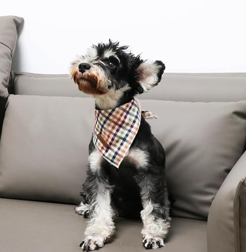Unique style paws Dog Bandanas, Triangle Plaid Pet Scarf for Boy and Girl Premium Durable Fabric - Image 3