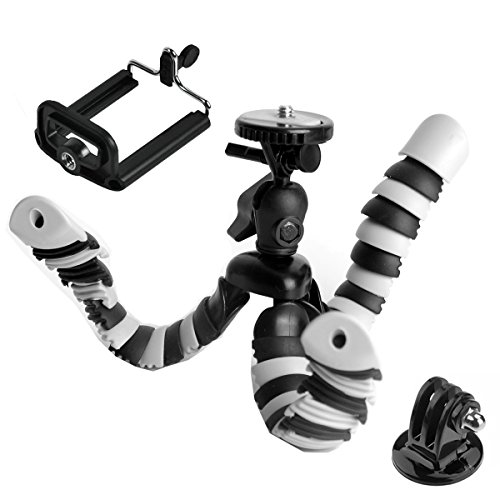 DSLR Camera + Action Cam + Smartphone Mini Octopus Tripod 3-in-1 Flexible Gorillapod Compatible for iPhone Samsung + Canon Nikon Camera/Comcorder+GoPro Sony SJCAM Xiaomi Yi Tripod Selfie Stand Holder