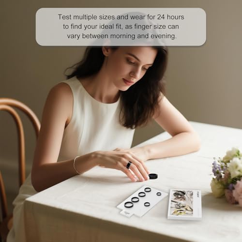Image of POBOVi Smart Ring for Men /Women - Fitness Tracker with Sleep, HRV, Heart Rate, Blood Oxygen - IP68 Waterproof, No Subscription, iOS & Android - Sizing Kit for Accurate Fit (Includes Ring Sizer Only)