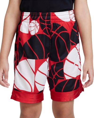 Nike Big Kids' Dri-FIT Elite Printed Basketball Shorts (X-Large, University Red/Black/White)