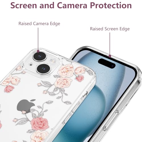 Coque iPhone 14 antichoc fine et robuste transparente motif fleurs