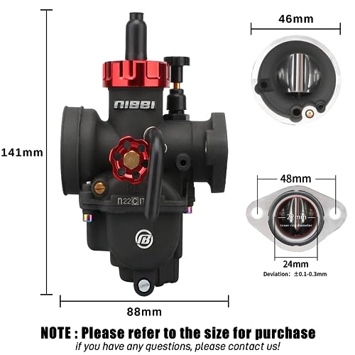 Image of NIBBI PE22 Carburetor Kit, 22mm Carburetor with Carb Jets - Fit for 110cc 125cc 130cc Dirt Bike Pit Bike Apollo TaoTao Lifan Kayo SSR