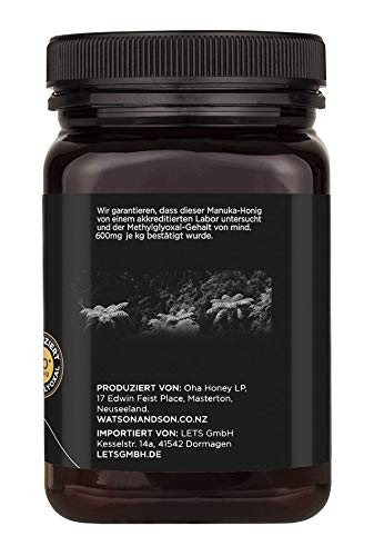 Watson & Son Manuka Honing MGO 600 + 500g | gecertificeerde premium kwaliteit uit Nieuw-Zeeland - Image 4