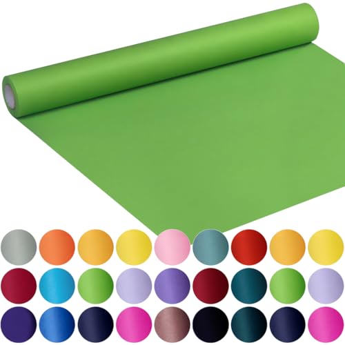 SMART&CASUAL 17.8" x 760" (63') Medium Green Kraft Craft Paper Roll for Gift Wrapping Bulletin Board Bouquet Flower Kids Art Packing Parcel Table Covering 80GSM 55LB (Medium Green, ...