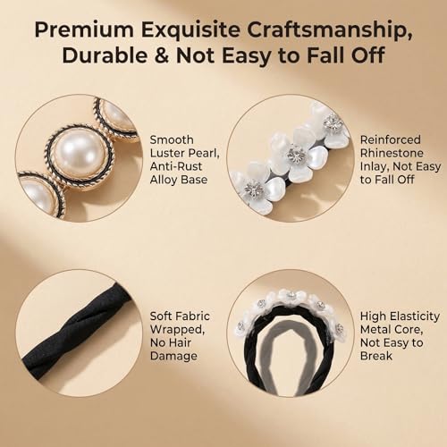 4Pcs Magic Hair Bun Makers with Peal and Flower Foam Sponge Shapers, Donut Holders for Hair Twist, Curl and Styling Accessories for Women and Girls - Thumbnail 4