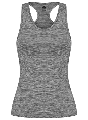 Image of Women’s Racerback Running Vest (UK 8-20) | 100% Lightweight Polyester Gym Tank Top | Moisture-Wicking Quick-Dry Workout Singlet | Breathable Sleeveless Training Top for Fitness Grey