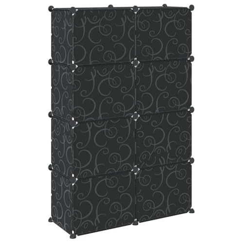 Estantería modular de 8 cubos negra contra el desorden de zapatos y libros en casa 8