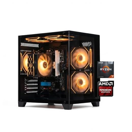 ALCPOK Gaming PC Desktop, AMD Ryzen 7 5700G 3.8GHz, 16GB DDR4 3200MHz RAM, 1TB NVMe SSD, 550W Bronze Power Supply, ARGB Fans,Tower Computer for Office,Photo Editing