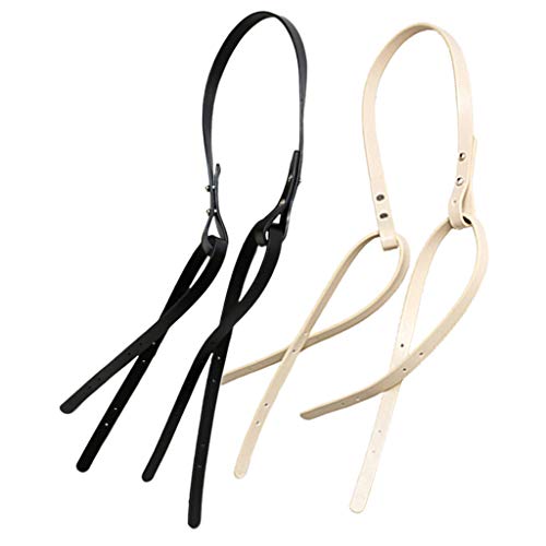 F Fityle 2 peças de alças de couro para bolsa de ombro, alças de substituição e bolsa de crochê