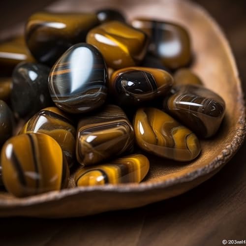 Image of Polished Tigers Eye Crystals - 72 Pcs, 0.5 inch 10 oz Handpicked Natural Tumbled Gemstones Rocks, Pebbles for Reiki, Chakra, Healing Home Decor
