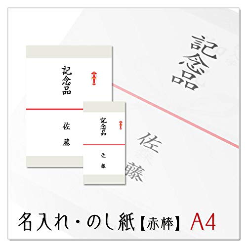Amazon | 名入れ のし紙 略式 赤棒 20枚 （表書き：記念品