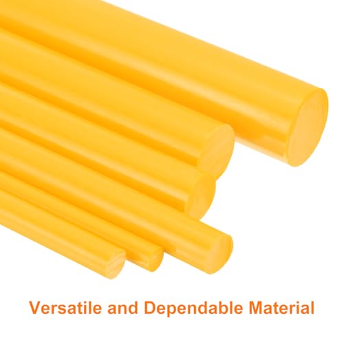 Image of uxcell 10 Pcs Plastic Rods 7 x 406mm Round Solid ABS Styrene Stick for DIY Toys Building Architectural Model Making, Yellow