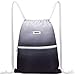 WANDF Turnbeutel Sportbeutel Gym Bag Mit Aussentasche Verstellbar Tunnelzug Gym Sack Rucksack für Damen Herren Kinder (A - Grau)