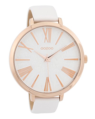 Preisvergleich Produktbild Oozoo Damenuhr mit Lederband 48 MM Rose / Weiss / Weiss C9555