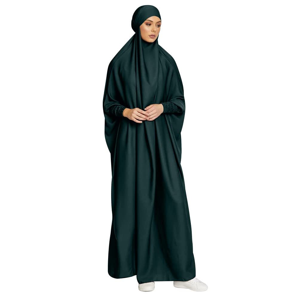 ODIZLIMuslim One Piece Prayer Hijab Dress Women Hooded Abaya Full Cover Islam Dubai Modest Robe