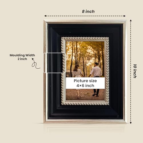 Image of Art Street Elegant Table Photo Frame for Tabletop With Back Stand, 4x6 Inch Photo, Decorative Frames Perfect for Home Decor, Unique Gift Idea, Durable, Birthday, Wedding, Return Gift (Black)