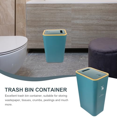 Caneca de basura azul con tapa y pulsador 10 litros miniatura 4
