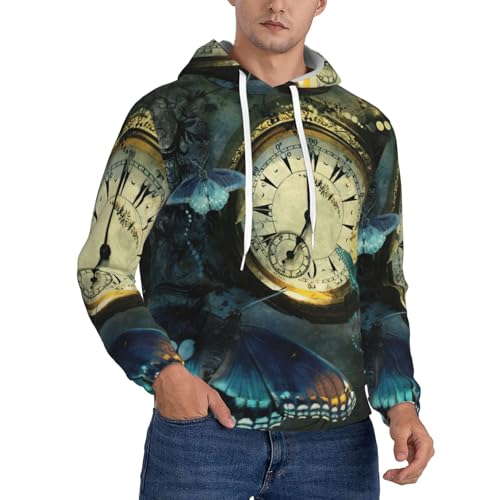 Sweat à capuche papillon pour homme imprimé artistique avec cordon de serrage