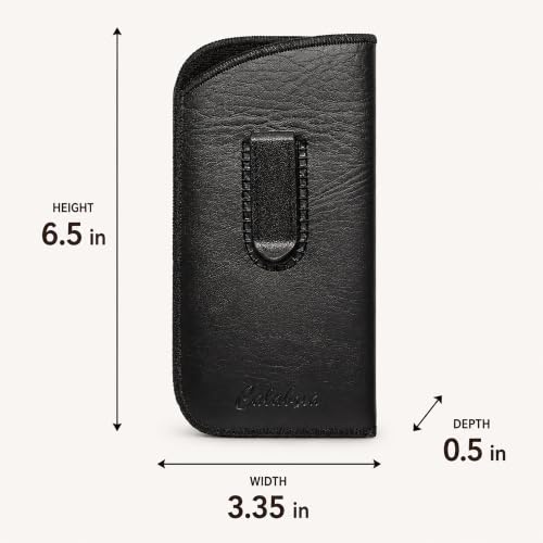 Image of Calabria Slim Faux Leather Eyeglass Case Soft Slip-In Design [Black - 50 Pack] | Compact Protective Pouch | Soft Case for Glasses | Lightweight Sunglass Storage