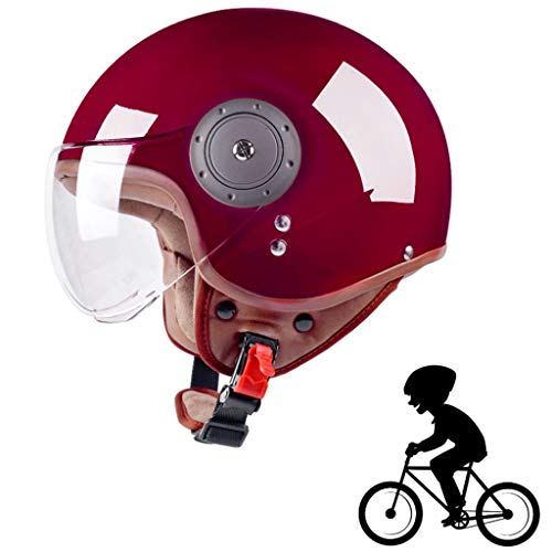 Casco de motocicleta Half ECE Certified Unisex Scooter Helmet, Bike Helmet Open Face Motocicleta Scooter Medio casco y visera Medio casco, Durabilidad, Resistencia a impactos, Absorción de s