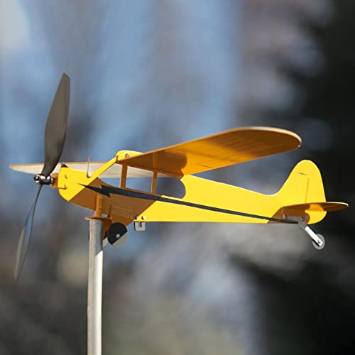 Airplane Wind Spinner,Super Fortress Wind Spinner,Creative Metal Iron Aircraft Modeling Windmill,Aircraft Spinner Piper J3 Cub Aircraft Weathervane,For Home Garden Yard Outdoor Decoration #TOP2