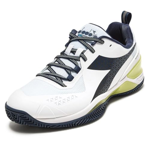 Diadora Men's Blushield Torneo 2 Clay Tennis Shoes White and Pageant Blue