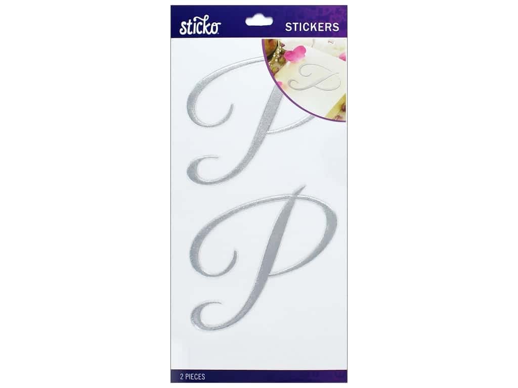 StickoSticko Elegant Silver Foil Monogram Stickers-P, Other, Multicoloured