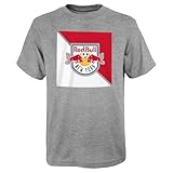 Outerstuff New York Red Bulls Youth Boys Size Divide Team Logo T-Shirt (Heather Grey, Youth X-Large-18/20)