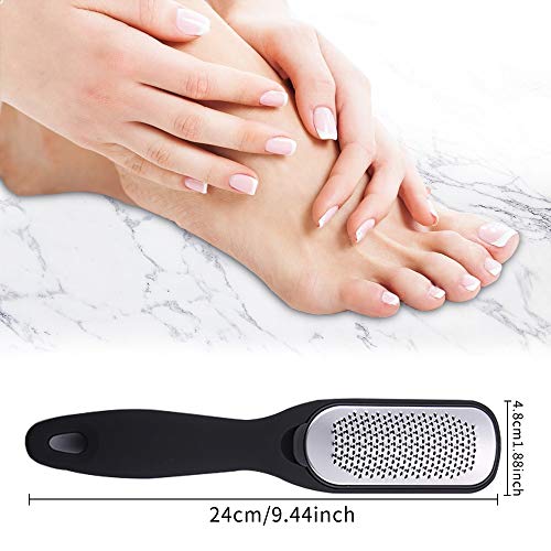 Hornhauthobel-Warxin-Hornhautentferner-Entferner-Harte-Haut-Dicker-Kallus-and-Hhneraugen-EntfernenEdelstahl-Fufeile-Hornhautfeile-Hilfsmittel-fr-Fussfeile-Doppelseitiges2-Stck