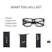 Allt Unisex Oversized Square Optical Eyewear Non-prescription Eyeglasses Flat Top Clear Lens Glasses Frames (Black), Large