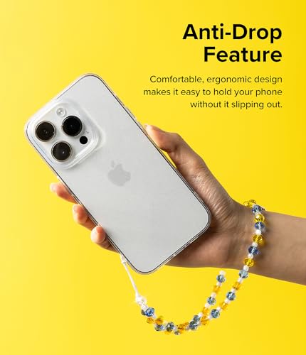 Image of Ringke Beaded Strap Compatible for Cell Phone Case, Cute Aesthetic Stone Beads Charm Keychain Wrist Hand Bracelet Strap for Phone Cover Decoration Accessories for Women, Girls