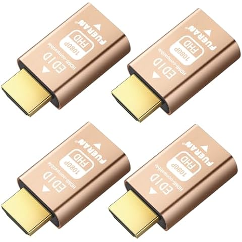 FUERAN Emulatore EDID HDMI Pass-Through per l'uso con Splitter Video, interruttori ed estensori (fit-Headless) 1920 * 1080@60hz-4pack Cover