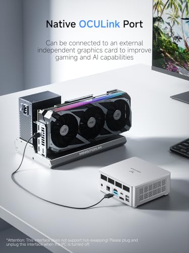 Image of MINISFORUM UM880 Plus Mini PC AMD Ryzen 7 8845HS(8C /16T, up to 5.1GHz), 16GB DDR5 512GB SSD, HDMI+DP+USB4 Triple Outputs, OCuLink, 2.5G LAN, 5X USB Port, WiFi6E, Radeon 780M Graphics Micro Computer