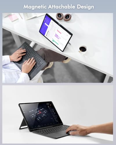 Image of MICROWARE Keyboard Case Compatible for Samsung Galaxy Tab S10 Ultra 14.6 inch 2024 / S9 Ultra / S8 Ultra, Bluetooth Keypad with Any-Angle Kickstand & Lighting Key & Trackpad