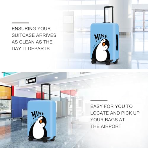 Image of Cute Penguin inchMine inch Luggage Cover Set, Cartoon Animal Print Waterproof Suitcase Protector, Travel Accessories