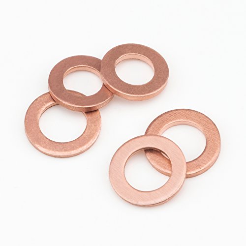 Sutemribor 150Pcs 8 Sizes Copper Metric Sealing Washers Flat Washers Assortment Kit #TOP4