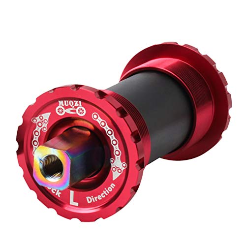 Besportble Road Bike Bottom Bracket Taper Bottom Bracket Ceramics Central Axis Titanium Alloy Square Hole For Bike Mountain Bike Parts 119Mm Red #TOP3