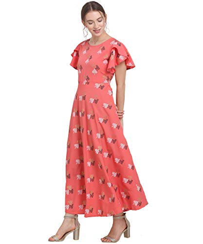 Image of OOMPH! Women's Western & Fusion wear Crepe A-Line Maxi Dress - mdfoil