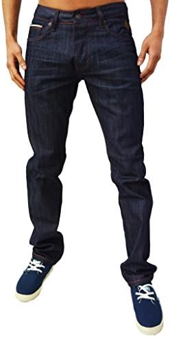 DML Jeans Designer Men's Slim Fit Tapered Leg Denim Pants