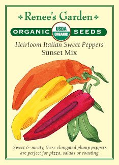 Pepper, Italian Sweet, “Sunset Mix” Heirloom - Certified Organic Seeds
