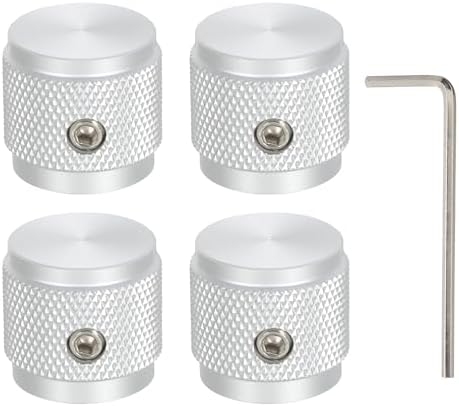 Sourcing Map Potentiometer Knöpfe 5er Set - Gerändelt Aluminium 6mm Schaft Silber