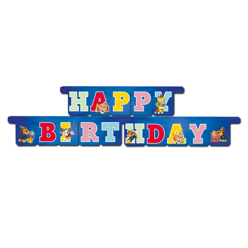 BeenSmile Happy Birthday Banner Colorful Birthday Decorations for Kids Adults Men & Women Reusable Party Banner with Fun Design for Indoor & Outdoor Celebrations (Paw Patrol)