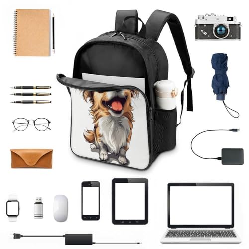 Mochila escolar de chihuahua de 40cm con relieve 3D e impermeable 4